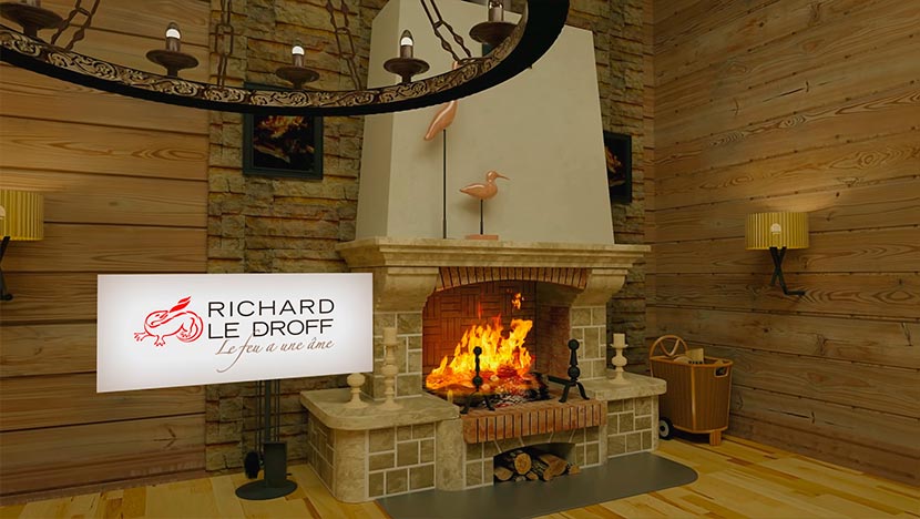 3D model of a fireplace.