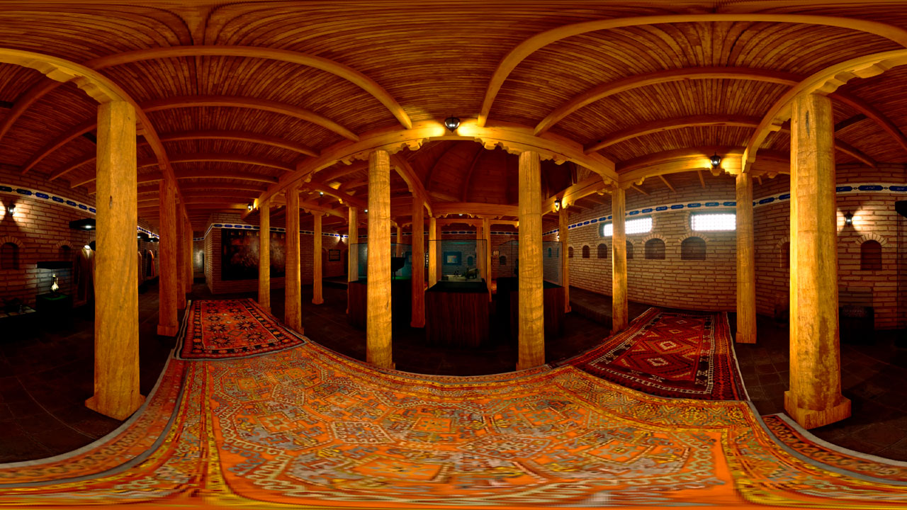 Inside the Mausoleum of Khawaja Ahmed Yasawi.