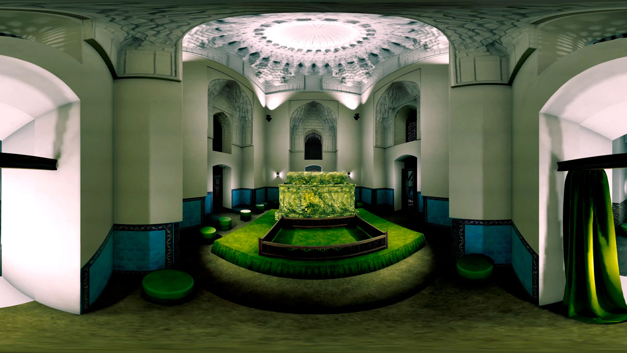 As part of the 3D tour you can get into those rooms of the mausoleum, which are usually closed for visitors.