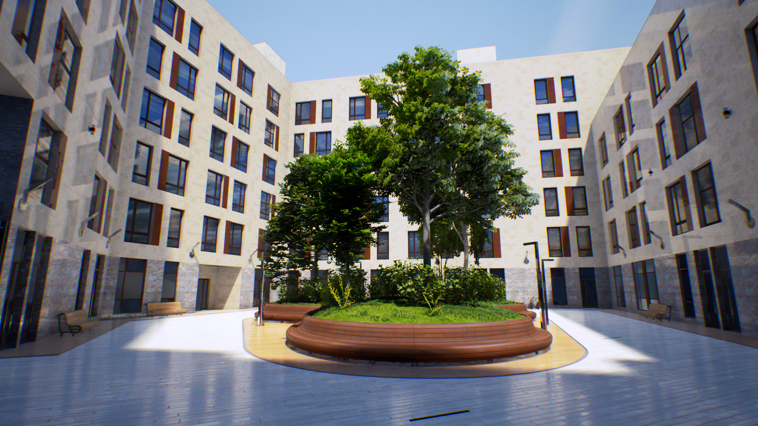 A quiet courtyard.
