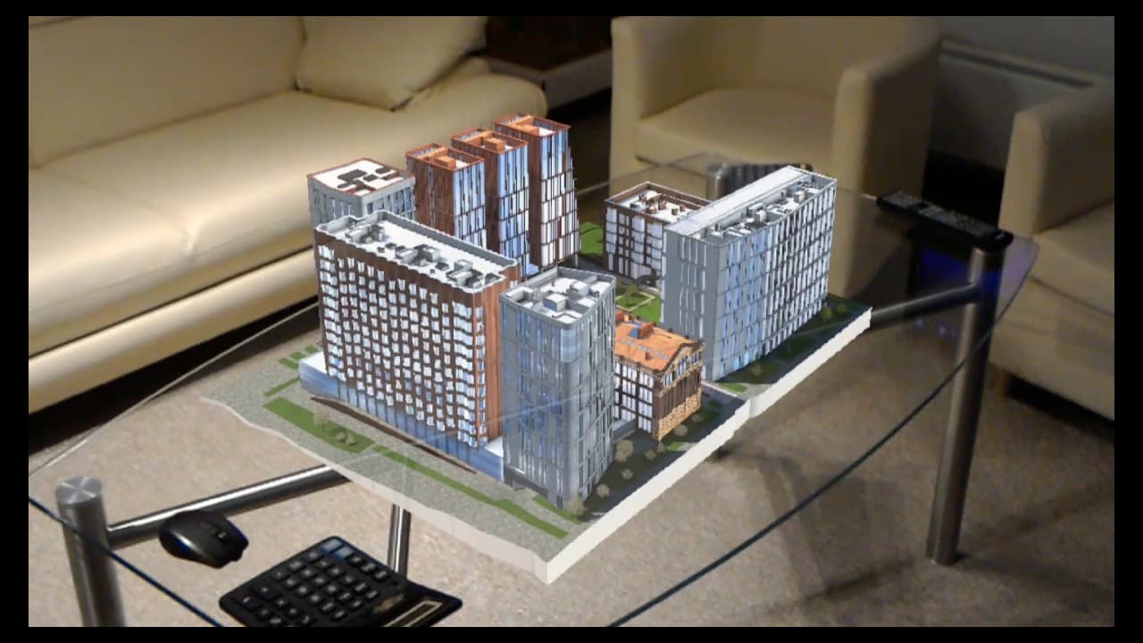 Architectural visualization in augmented reality.