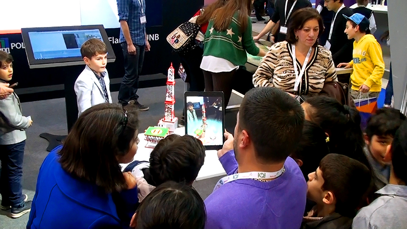 Augmented reality application at the stand of Polymedia.