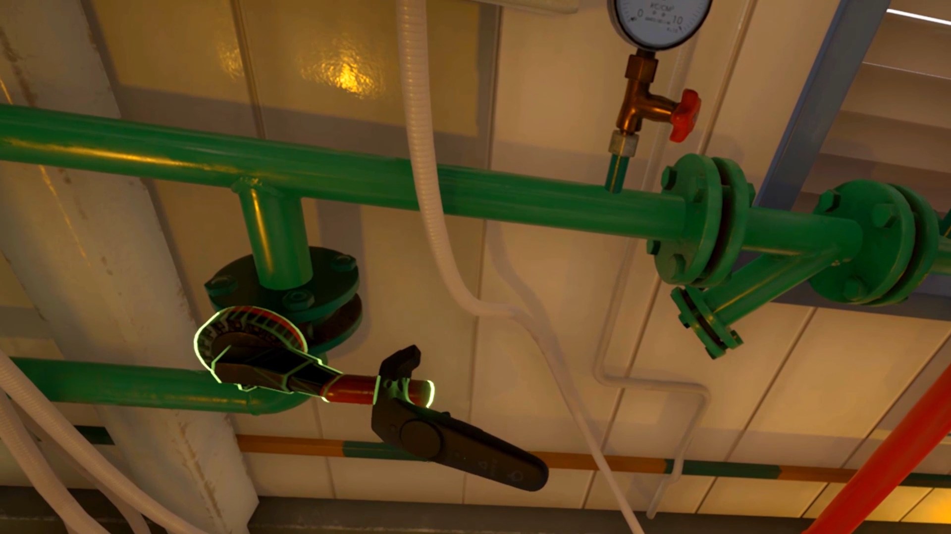 Interaction with the control elements of the simulator.
