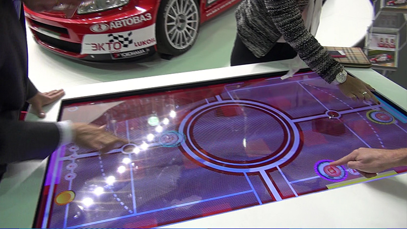 Touch table allows 6 people to play 